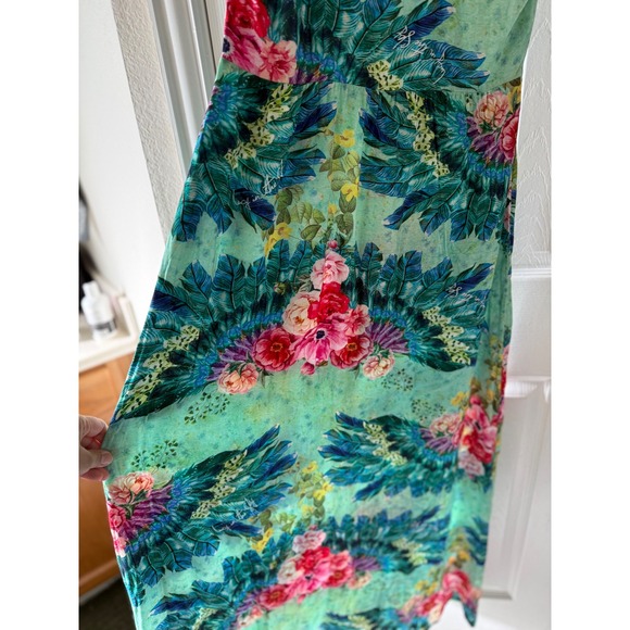 Lucy in the Sky Floral Halter Maxi Dress 42 Tropical Print Tie Neck Summer - Picture 4 of 8